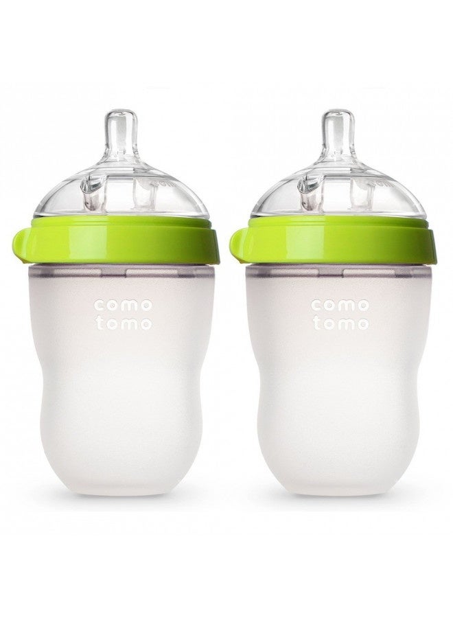 Comotomo Baby Bottle, Green, 8 Oz (2 Count)