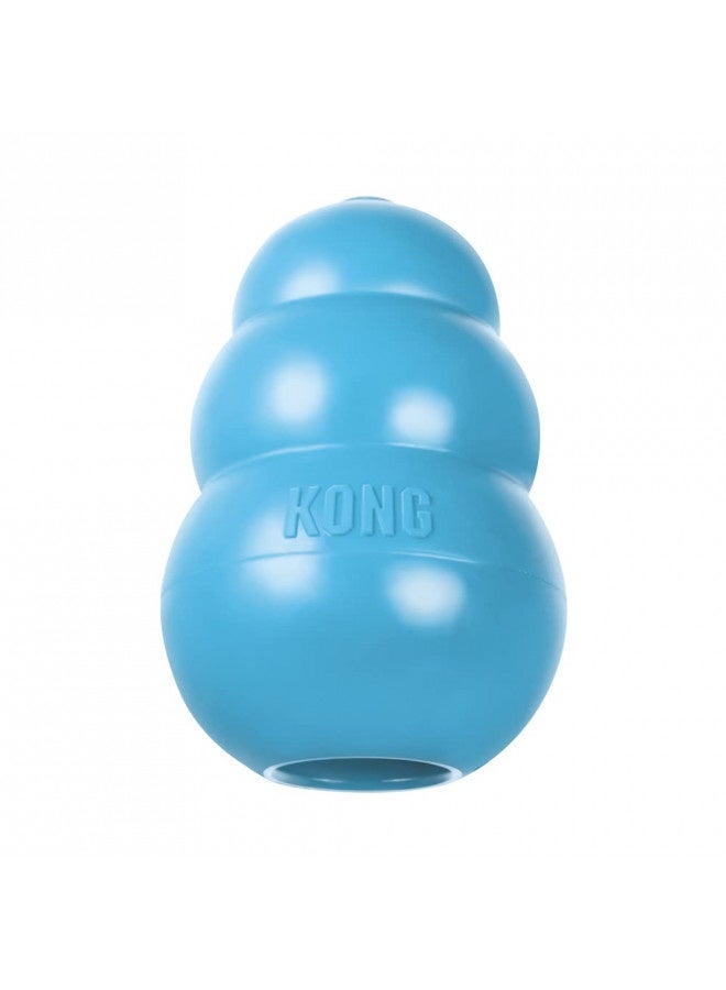 Kong - Puppy Toy Natural Teething Rubber - Fun To Chew, Chase And Fetch - For Extra Small Puppies - Blue