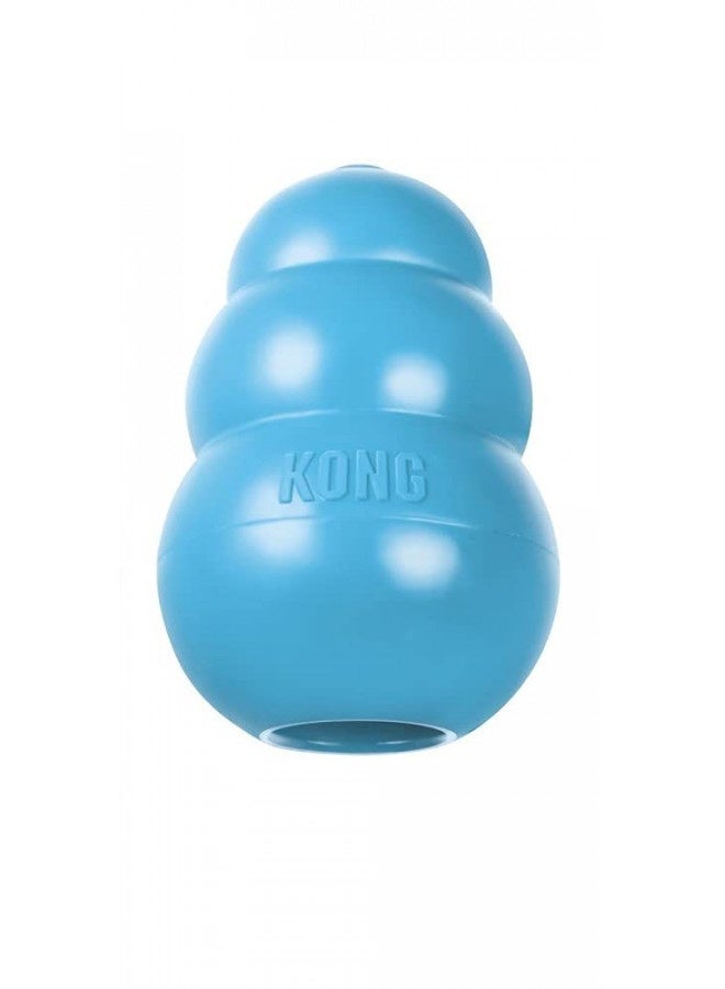 Kong - Puppy Toy Natural Teething Rubber - Fun To Chew, Chase And Fetch - For Small Puppies - Blue