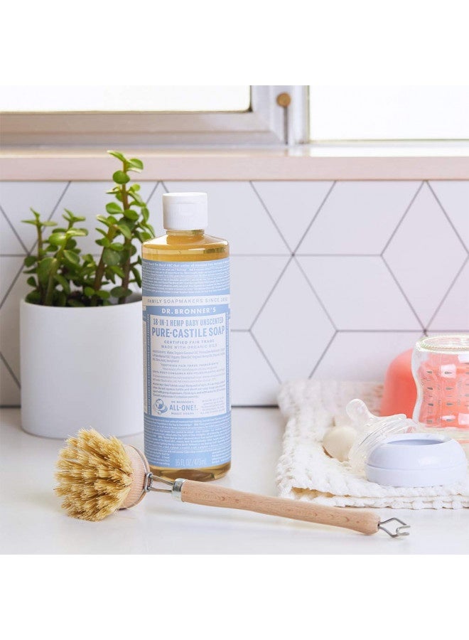 Dr. Bronner’S - Pure-Castile Liquid Soap (Baby Unscented, 16 Ounce, 2-Pack) - Made With Organic Oils, 18-In-1 Uses: Face, Hair, Laundry And Dishes, For Sensitive Skin And Babies, No Added Fragrance