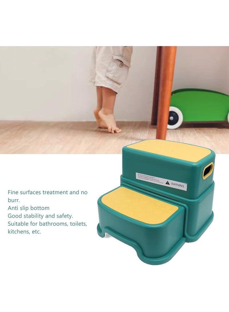 Toddler Step Stool for Bathroom Sink 2 Step Stool for Kids Toilet Potty Training Non-Slip Kid Plastic Stools with Handle