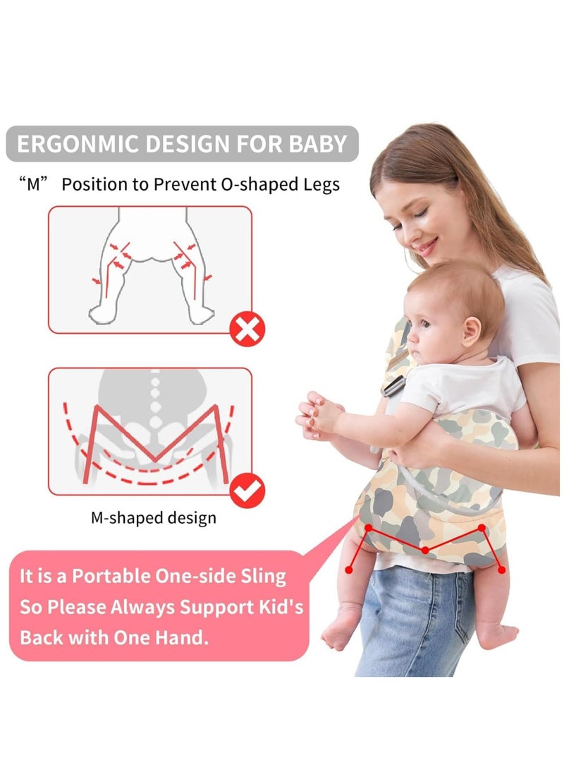 Baby Sling Carrier, Compact Hipseat One-Shoulder Carrier, Portable Baby Carrier Sling Hip for Newborn to Toddler Infants Carrying up to 44 lbs