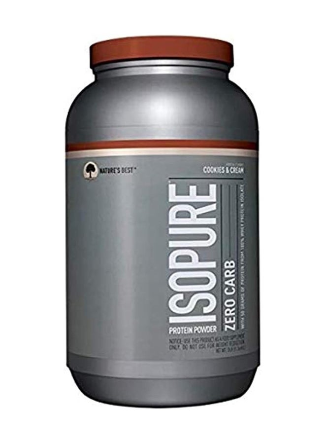 Isopure Zero Carb Protein Powder 100% Whey Protein Cookies And Cream 3 Pounds