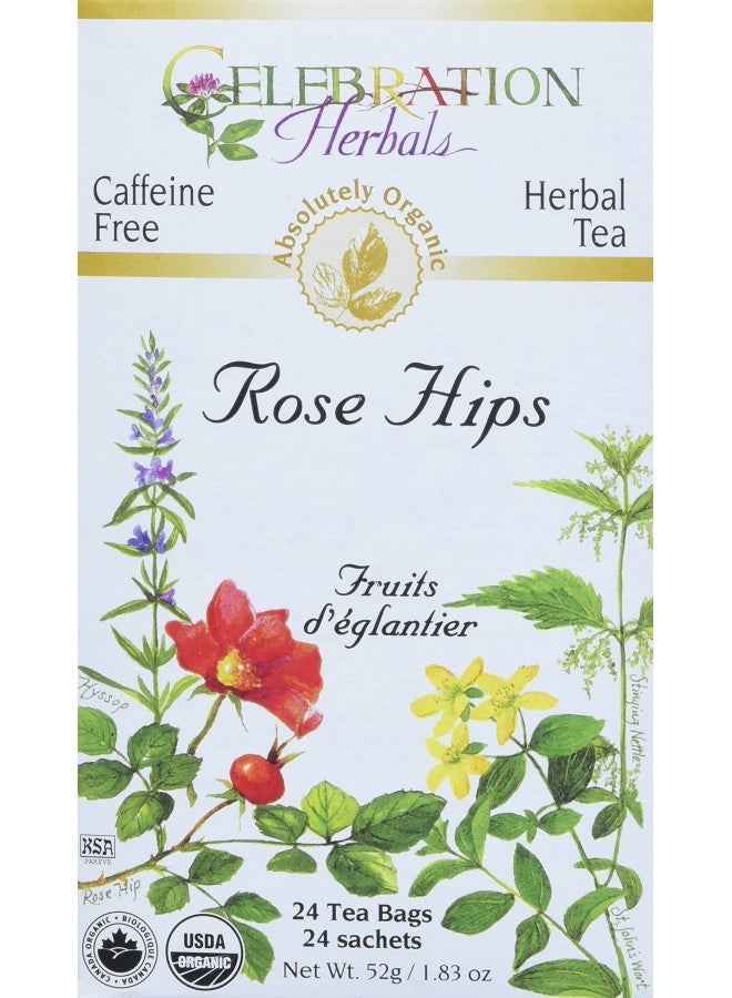 Celebration Herbals Rose Hips Tea Organic 24 Bag, 0.02 Pound