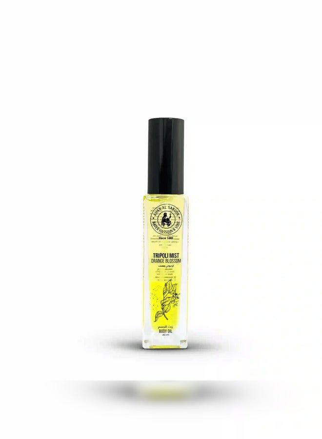 Khan Al Saboun Tripoli Mist - Natural and Organic Orange Blossom Body Oil, 40 ml Moisturizing and Refreshing