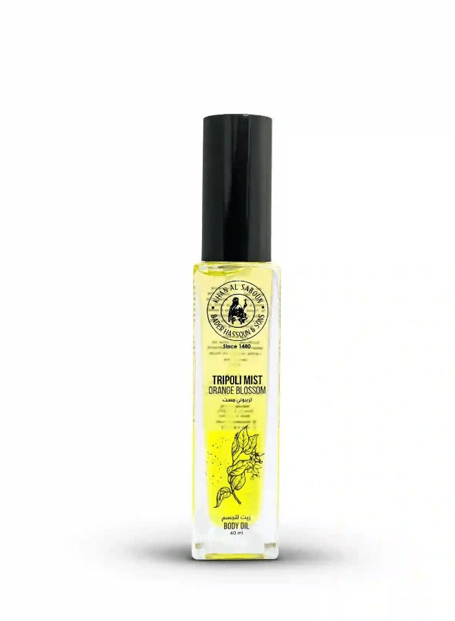 Tripoli Mist - Natural and Organic Orange Blossom Body Oil, 40 ml Moisturizing and Refreshing