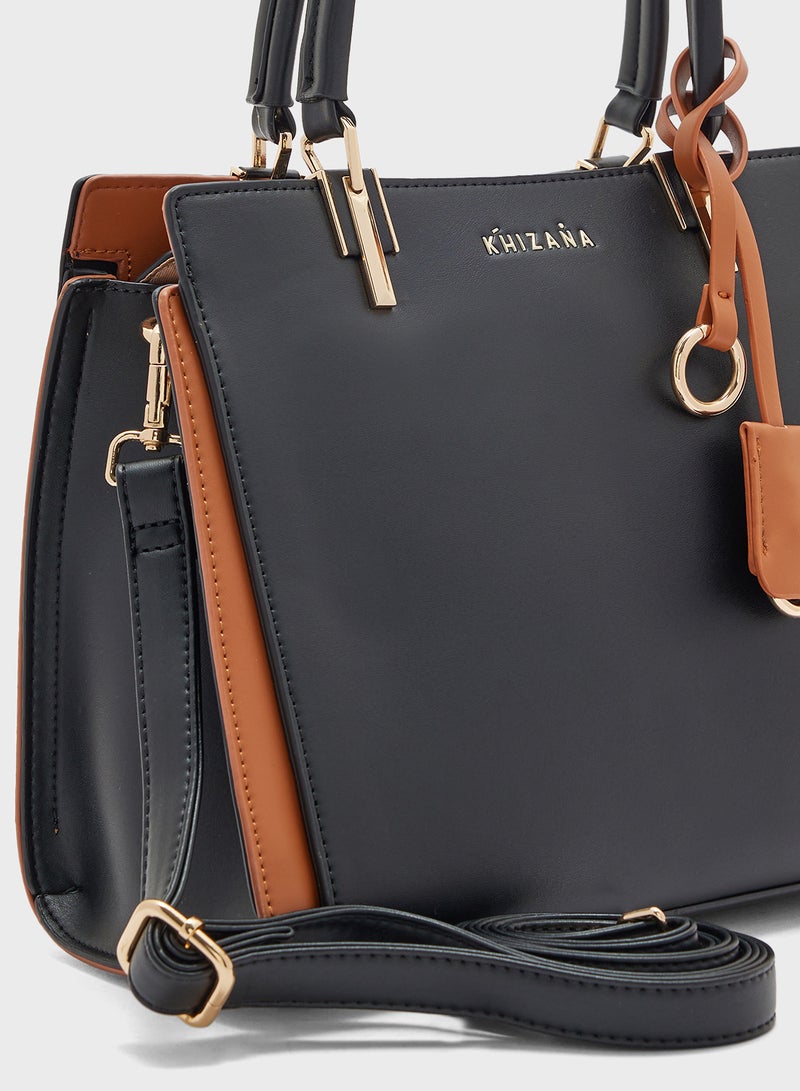 Satchel Bag With Contrast Detail