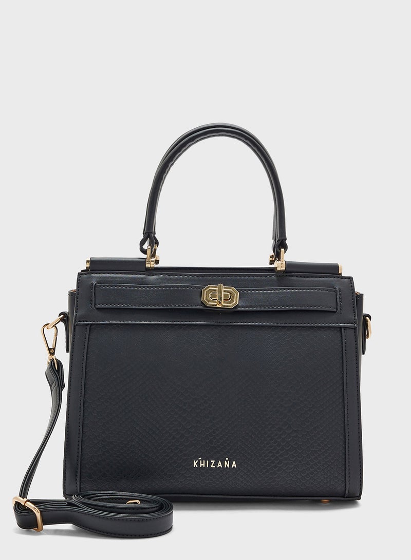 Textured Top Handle Bag