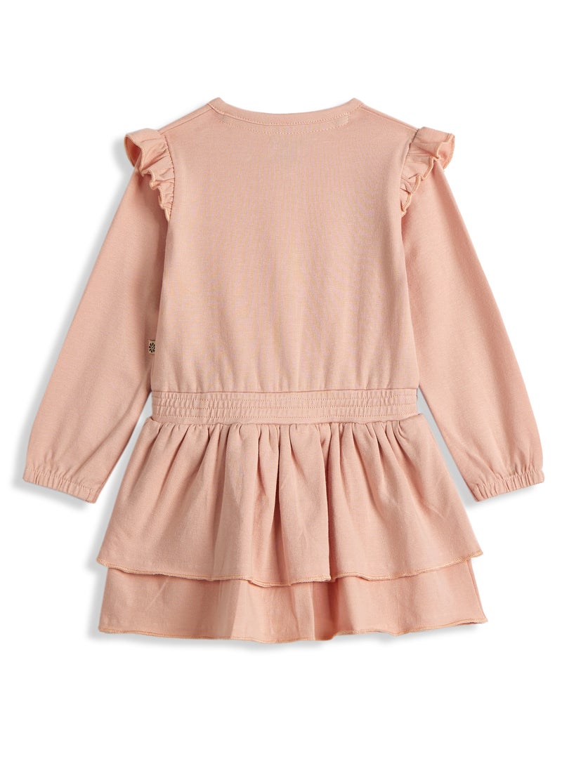 Dirkje Pink layered Frill Dress