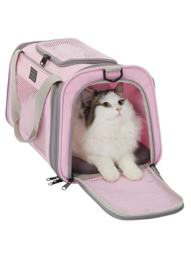 Cat Carrier, Pet Carrier Airline Approved, Cat Travel Carrier For Small And Medium Cats Under 12 Lbs, Soft Sided Kitten Carrier With Cozy Extendable Mat, Cat Carrier Bag, Pink