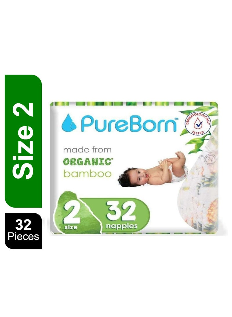 Pure Born Organic Bamboo Diapers No.2A 32s