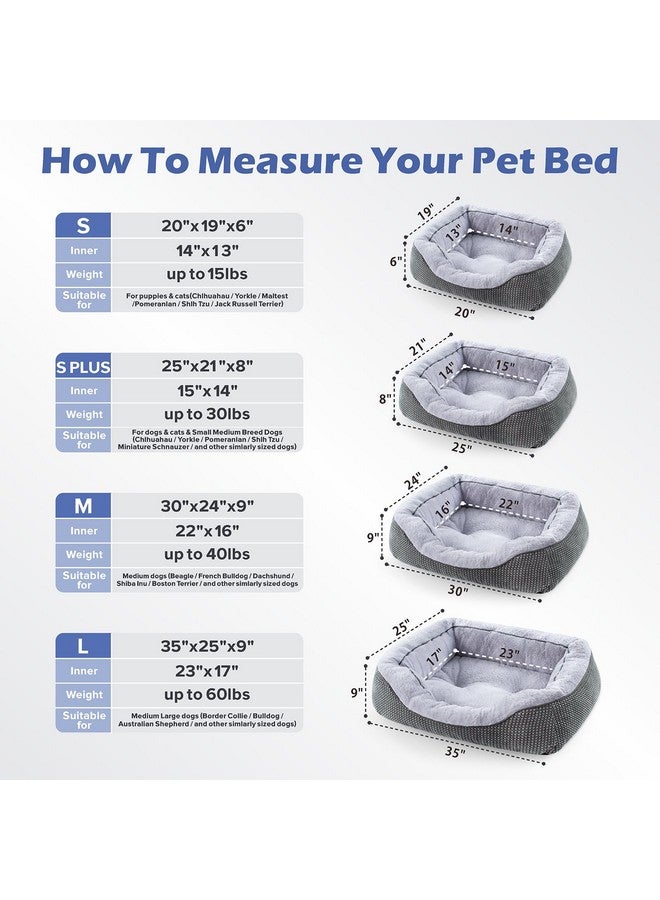 Medium Dog Beds For Medium Dogs Washable, Rectangle Dog Bed Medium Size Dog, Orthopedic Dog Bed, Warming Soft Calming Sleeping Puppy Bed Durable Pet Bed With AntiSlip Bottom M(30