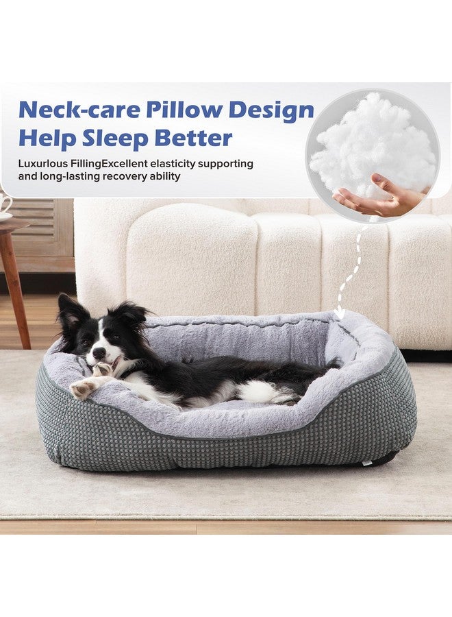 Medium Dog Beds For Medium Dogs Washable, Rectangle Dog Bed Medium Size Dog, Orthopedic Dog Bed, Warming Soft Calming Sleeping Puppy Bed Durable Pet Bed With AntiSlip Bottom M(30