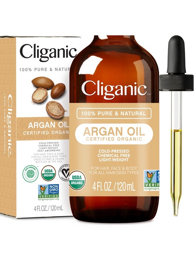 Usda Organic Argan Oil, 100% Pure | For Hair, Face & Skin | Natural Cold Pressed Carrier Oil, Imported From Morocco