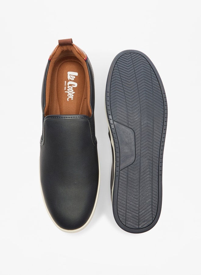 Men's Solid Loafers with Pull Tabs