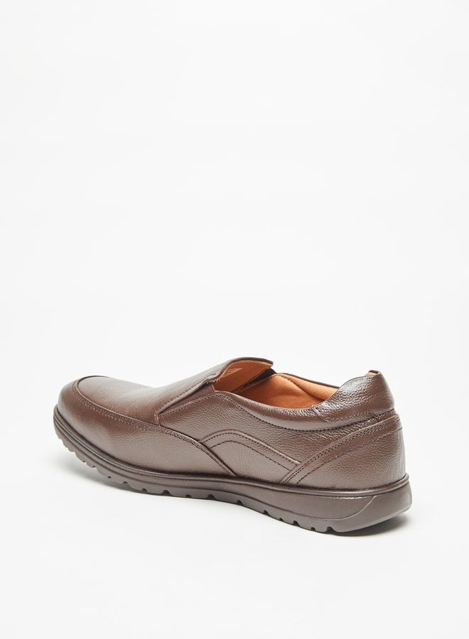 Men Textured Slip-On Loafers