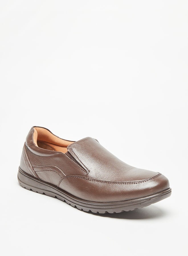 Men Textured Slip-On Loafers