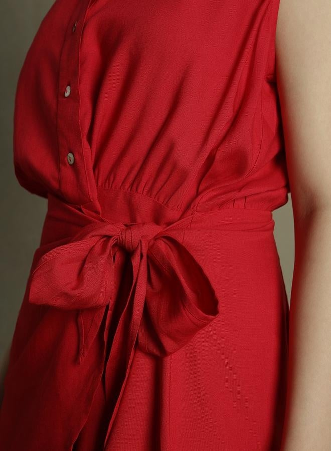Belted Sleeveless Dress