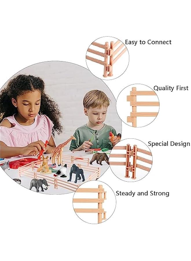 40PCS Plastic Horse Fence Toys Farm Barn Corral Fencing Accessories Playset for Paddock Horse Stable Horse Figures, Horse Toys Panel Accessories Gift for Toddlers Kids