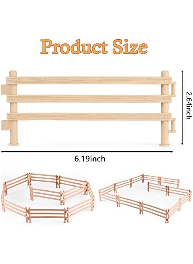 40PCS Plastic Horse Fence Toys Farm Barn Corral Fencing Accessories Playset for Paddock Horse Stable Horse Figures, Horse Toys Panel Accessories Gift for Toddlers Kids