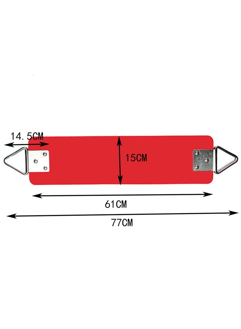 Red Plain Swing Seat, 77x15cm Yard Equipment, Suitable For Kids And Adults Metal Triangle Ring (113kg/250lb Weight Limit)