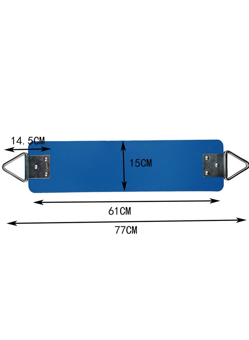 Blue Swing Seat, 77x15cm Yard Equipment, Metal Triangle Ring For Kids And Adults (Weight Limit 113kg/250lbs)