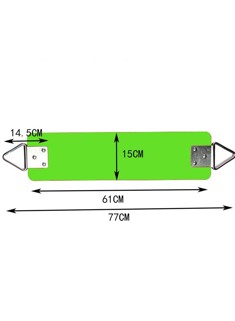 Fruit Green Swing Seat, 77x15cm Yard Equipment, Metal Triangle Ring For Kids And Adults (Weight Limit 113kg/250lbs)