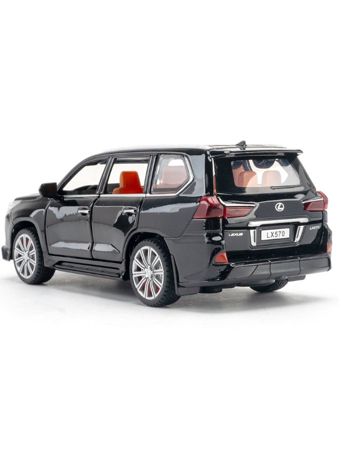 1:32 Alloy Collectible LEXUS LX570 Car Model Toy, Diecast Zinc Alloy LX570 Pull Back Collectible Toy Car,  Sound and Light Pull Back Model Car for Kids Boy Girl Gift 15.5cm*5.5cm*7cm