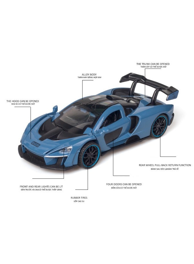 1:32 Alloy Collectible McLaren Car Model Toy, Diecast Zinc Alloy McLaren Senna Pull Back Collectible Toy Car,  Sound and Light Pull Back Model Car for Kids Boy Girl Gift, 16cm*7cm*4cm