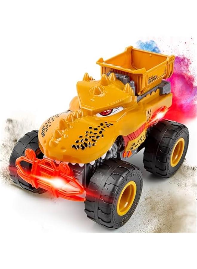 Dinosaur Monster Truck Toys for Boys Age 3 4 5 6 7 Year Old -Lights & Sounds Large Transportation Truck Toy for Kids Boy