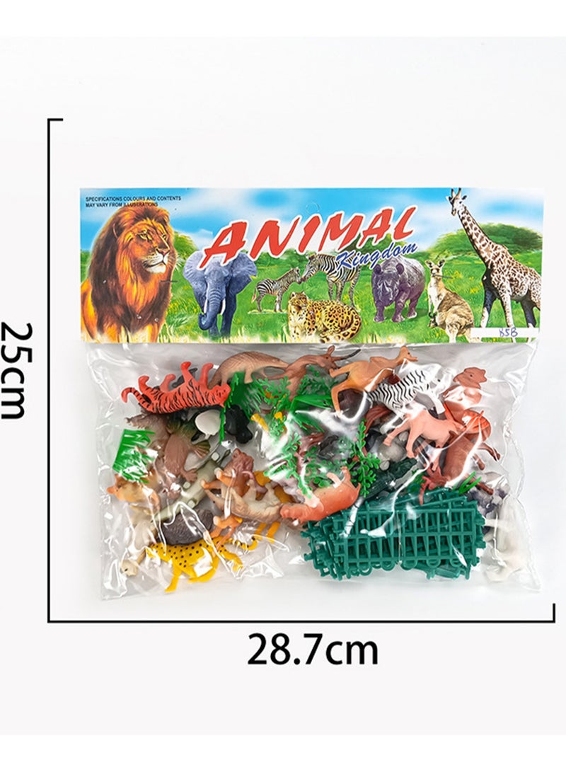 53 Pieces Of Simulated Jungle Animal Models Forest Animals Ocean Insects Dinosaur Farm Set Early Education Cognitive Toys