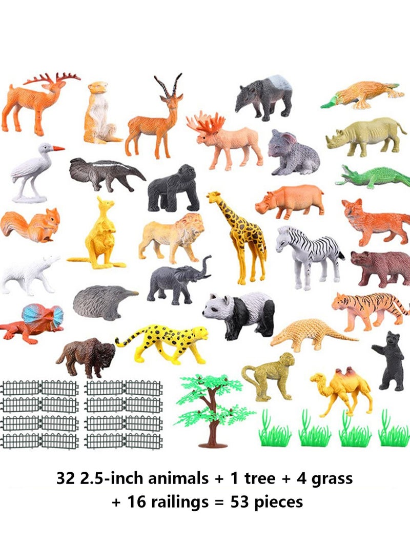 53 Pieces Of Simulated Jungle Animal Models Forest Animals Ocean Insects Dinosaur Farm Set Early Education Cognitive Toys