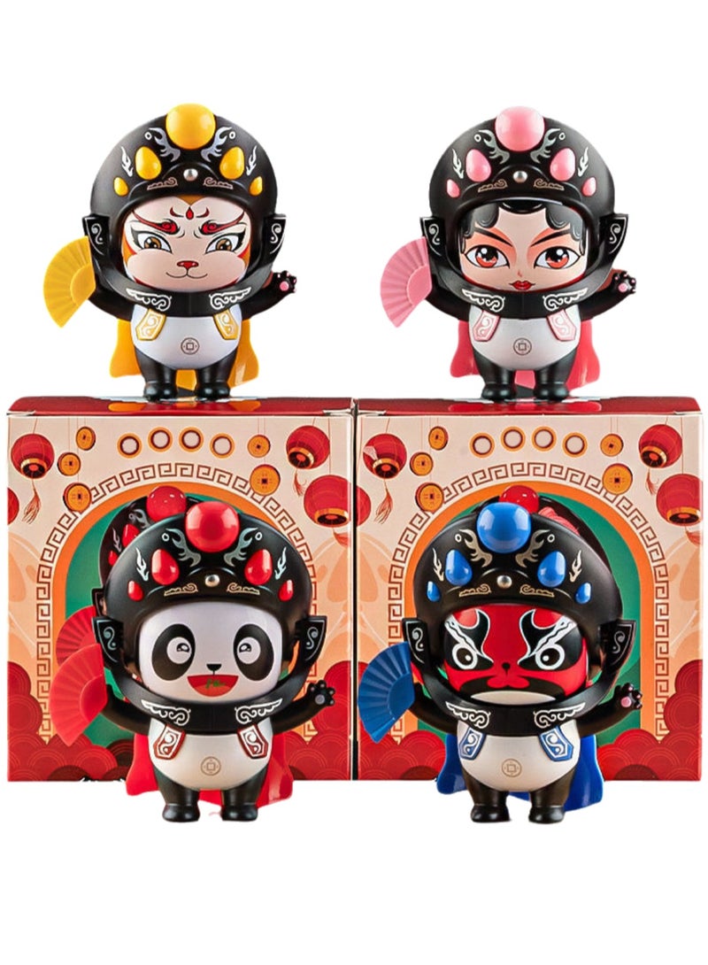 4-Piece Set Of Fun Toys, The Essence Of Chinese Culture, Face-Changing Opera Dolls, Peking Opera Mask Dolls Home Decorations, Suitable For 3-12 Years Old Children'S Birthday Gifts