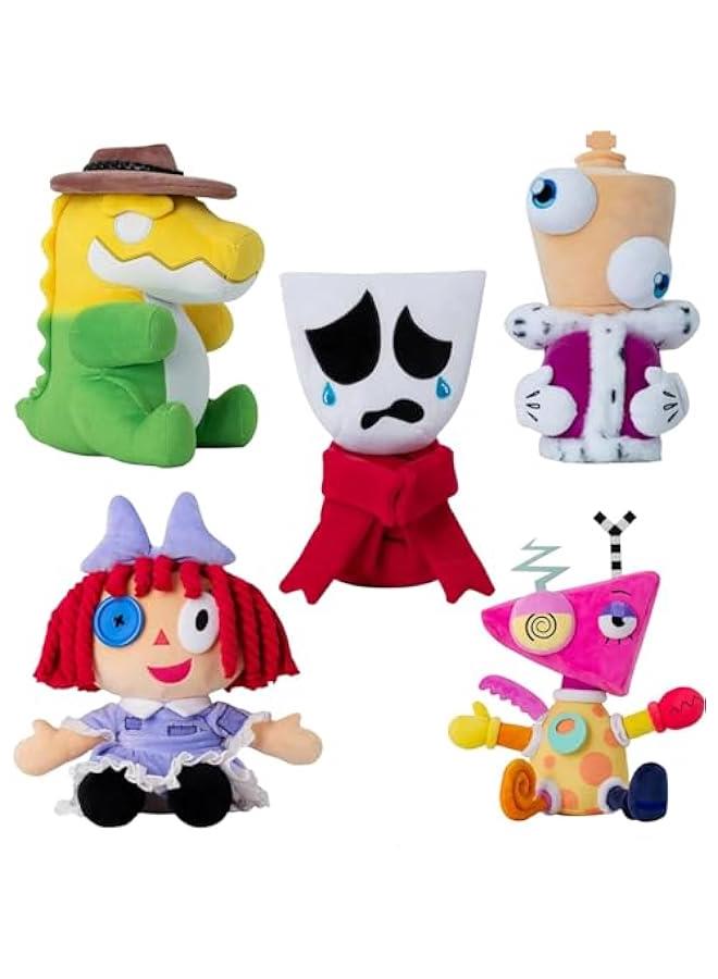 The Amazing Digital Circus Plush - Gummigoo, Raggatha, Gangle, Kinger, Zooble Plush Toys, 2024 Cute Stuffed Figure Dolls for Boys Girls for TV Show Fans (Circus-5pcs)