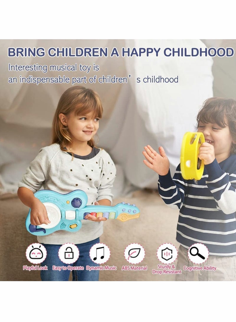 Multifunctional Electronic Musical Toy for Kids, Handheld Guitar with Lights and Sounds, Plays Music, Drum, Piano, Violin, and Trumpet, Smart Music Learning Instrument