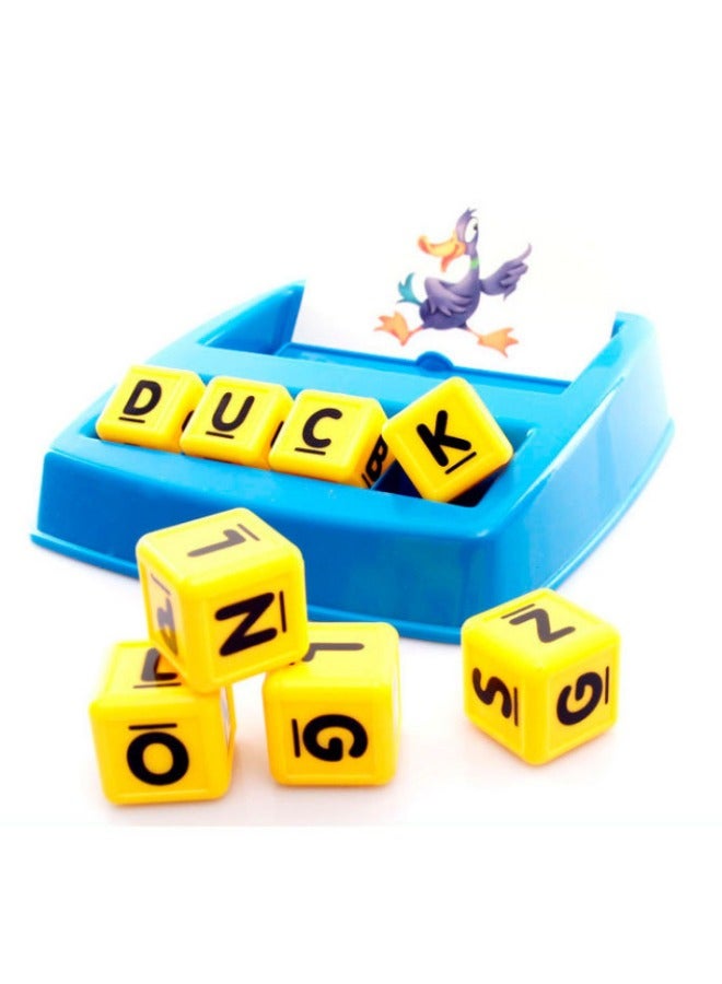 Matching Letter Game Toy, Learn English Words Puzzle Game, Picture-Based Word Card Machine, Classic Early Development Word Puzzle Toys for Ages 3+