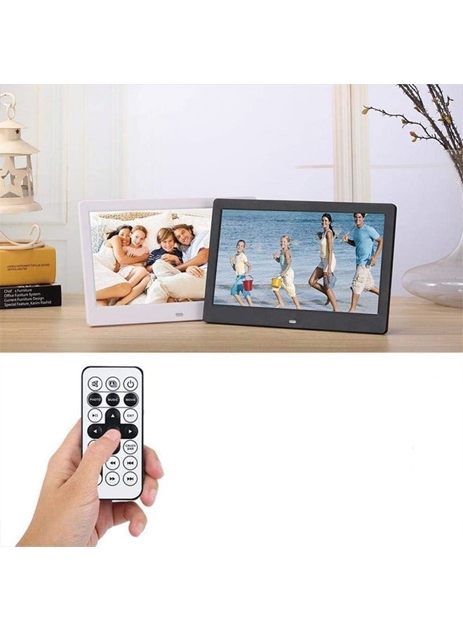 Digital Picture Frames 10.1 inch Digital Photo Frame LED Backlight HD 1024*600 Electronic Album Picture Music Movie Good Gift for Friends Family Multiple Functions (Color : White)