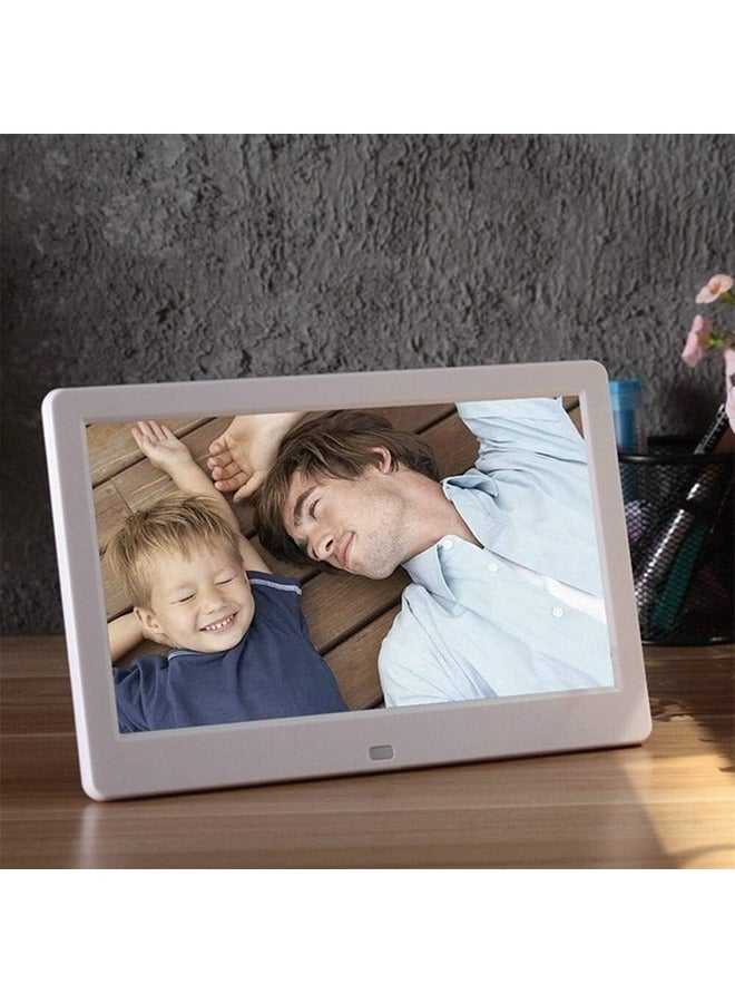 Digital Picture Frames 10.1 inch Digital Photo Frame LED Backlight HD 1024*600 Electronic Album Picture Music Movie Good Gift for Friends Family Multiple Functions (Color : White)