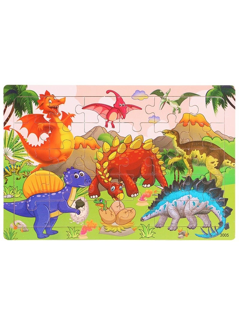 6 Piece Set Wooden Jigsaw Puzzle for Kids Ages 3-5, 30 Pieces Colorful Wooden Jigsaw Puzzle for Toddlers Learning Educational Jigsaw Puzzle Toys for Boys and Girls, Suitable for Kids Ages 3 4 5 6