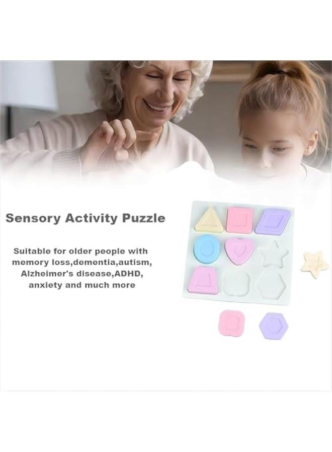 Dementia Shape Puzzles for Elderly, Silicone Puzzle Pattern Products Activities for Seniors Older Adults with Alzheimers, Cognitive Matching Games for Patients Gift,Fidget Sensory Toys for Alzheimer