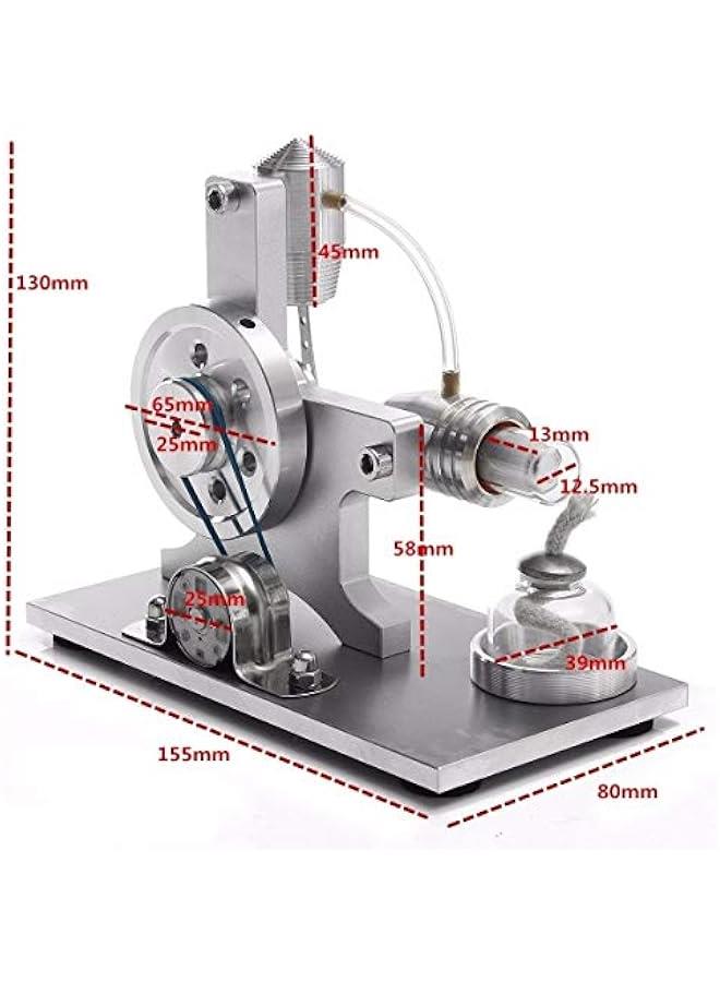 Hot Air Stirling Motor Power Generator Alpha Engine Model Educational Physics Experiment Kit (A)