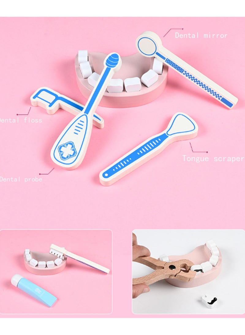 45pcs Medical Kit Toy Set With Nurse Costume, Children'S Doctor Toy Set With Stethoscope Tweezers Toothbrush Cotton Swab Forceps Oral Mirror Pretend Dentist Toy