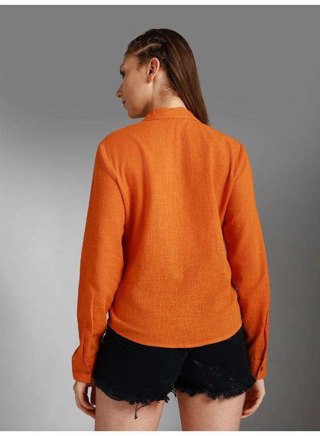 Women Orange Shirt - Vibrant and Trendy for Everyday Comfort