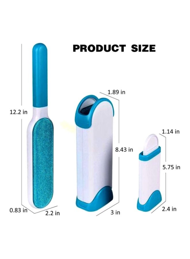 Double Sided Hair Pick Up White/Blue Brush (12.2x0.83x2.2), Holder (8.43x1.89x3), Scalp (5.75x1.14x2.4)inch