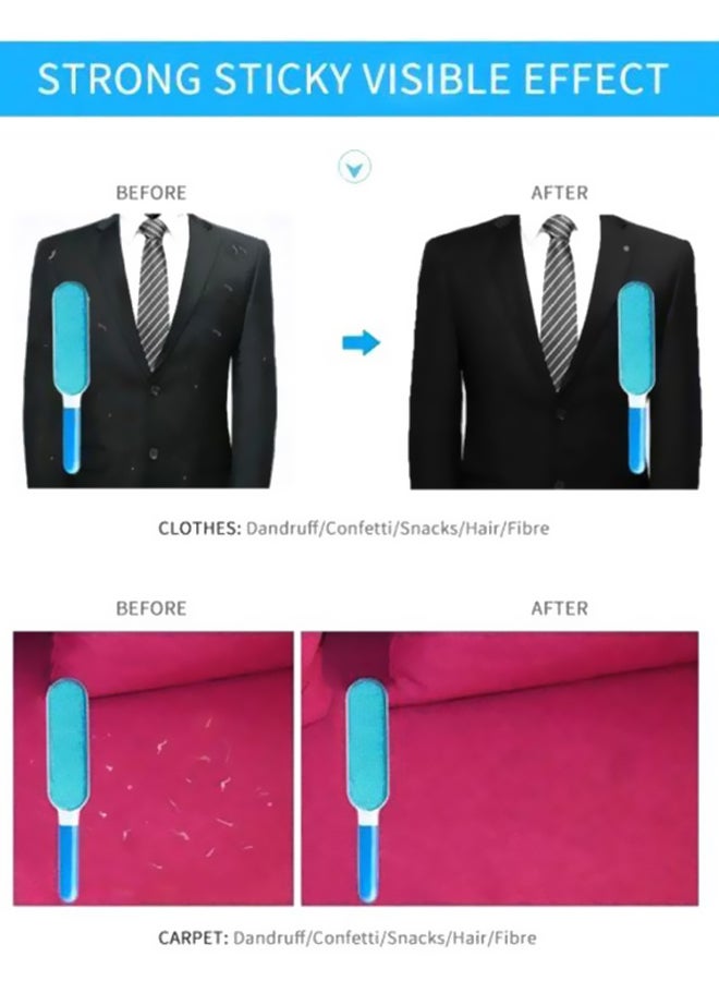 Double Sided Hair Pick Up White/Blue Brush (12.2x0.83x2.2), Holder (8.43x1.89x3), Scalp (5.75x1.14x2.4)inch