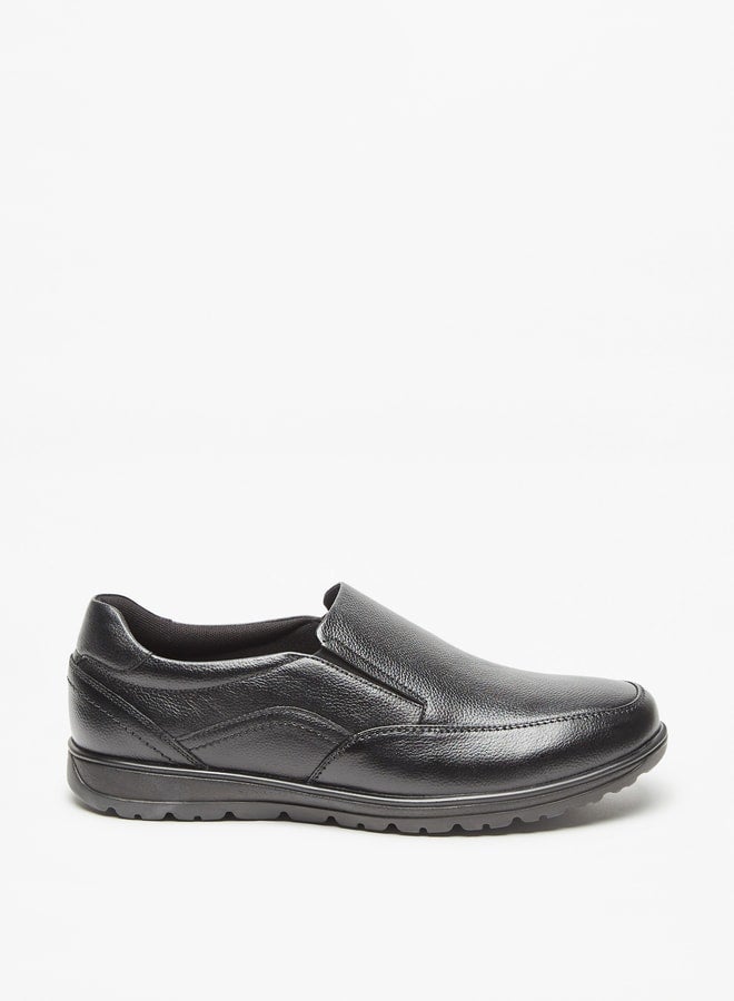 Men Textured Slip-On Loafers