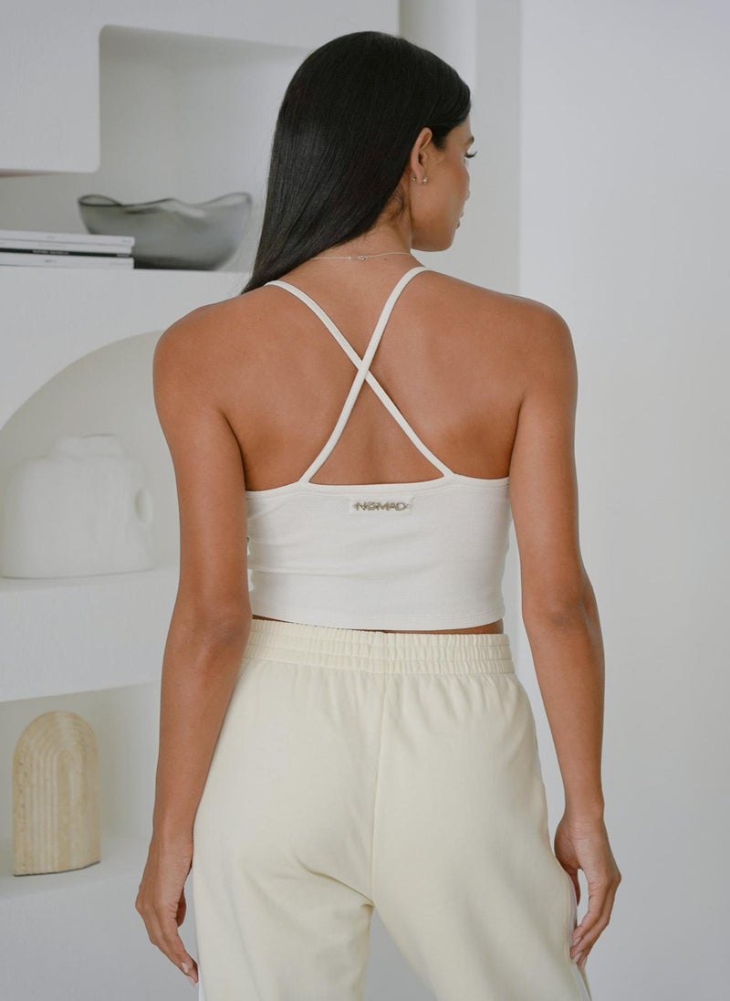 Organic Cotton Rib Strappy Top