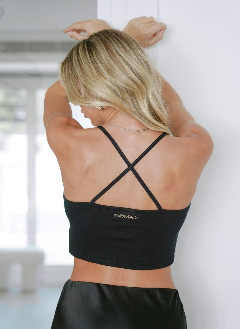 Organic Cotton Rib Strappy Top