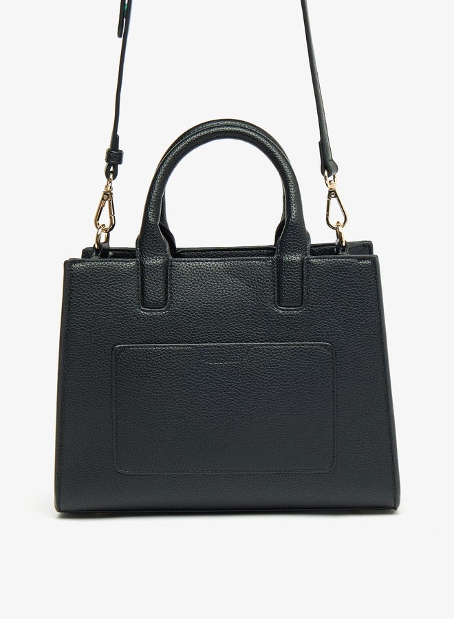 Women Textured Tote Bag with Zip Closure and Handles