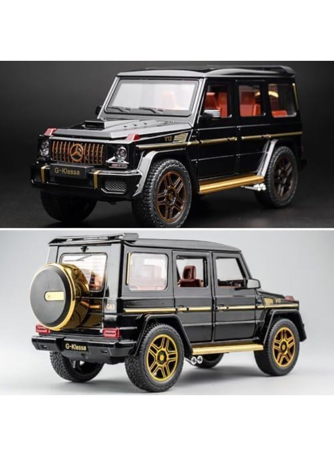 1/24 Benz G63 AMG Model Car – Zinc Alloy Pull Back Toy Car with Sound & Light | Exquisite Gift for Kids & Collectors (Black)